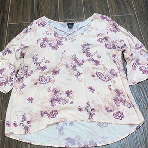 Torrid paisley light pink semi sheer blouse